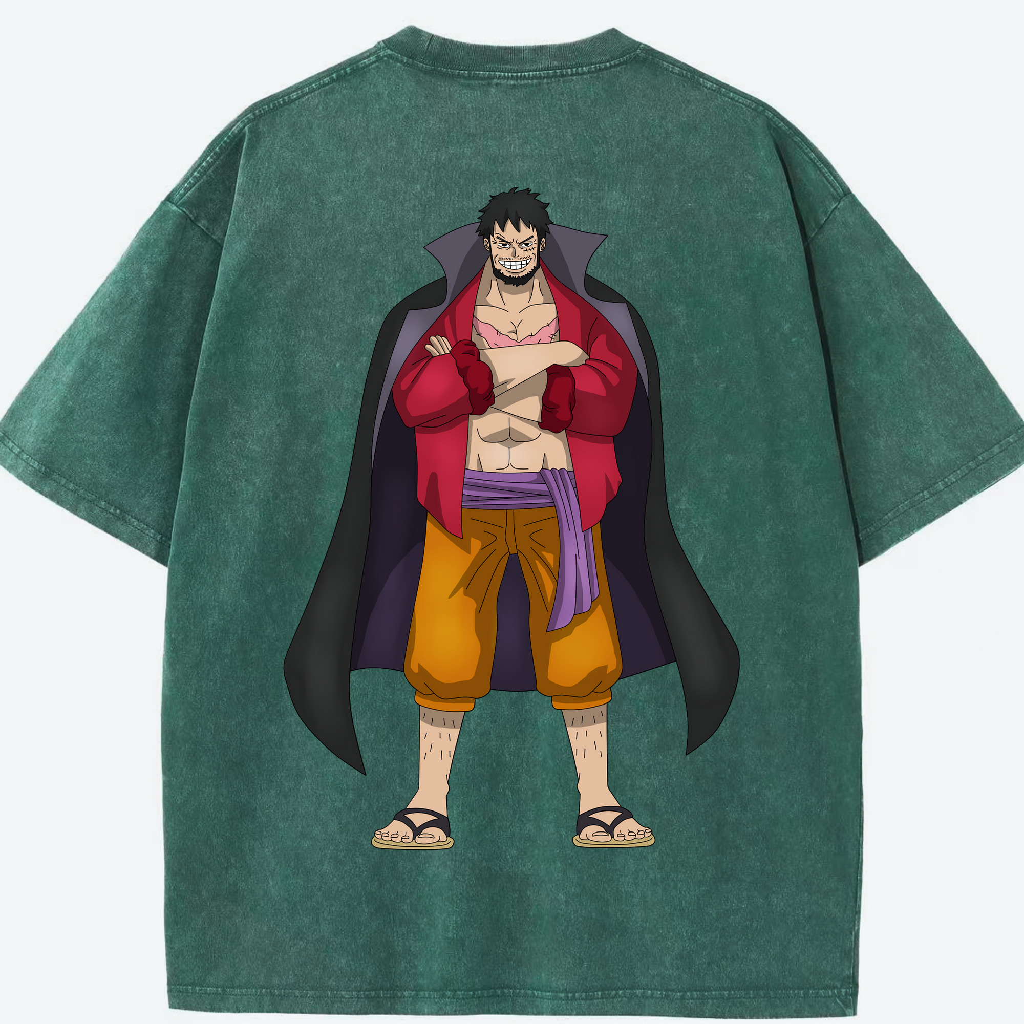 ワンピース モンキー・D・ルフィ ONE PIECE Monkey D. Luffy 綿100% ヴィンテージ風 半袖Tシャツ（背面プリント）